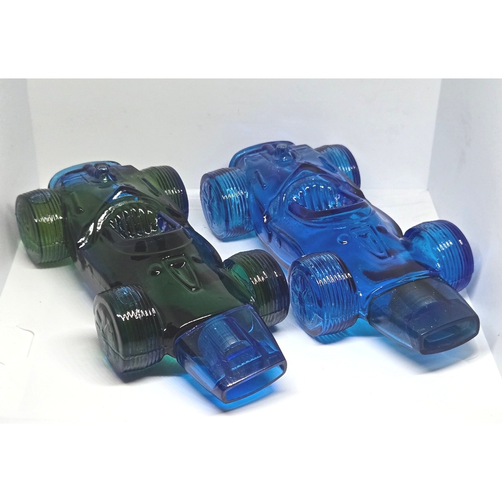 Vtg Avon After Shave "Sure Winner" Indy Race Car Decanters 5.5oz 1 Full, 1 Empty